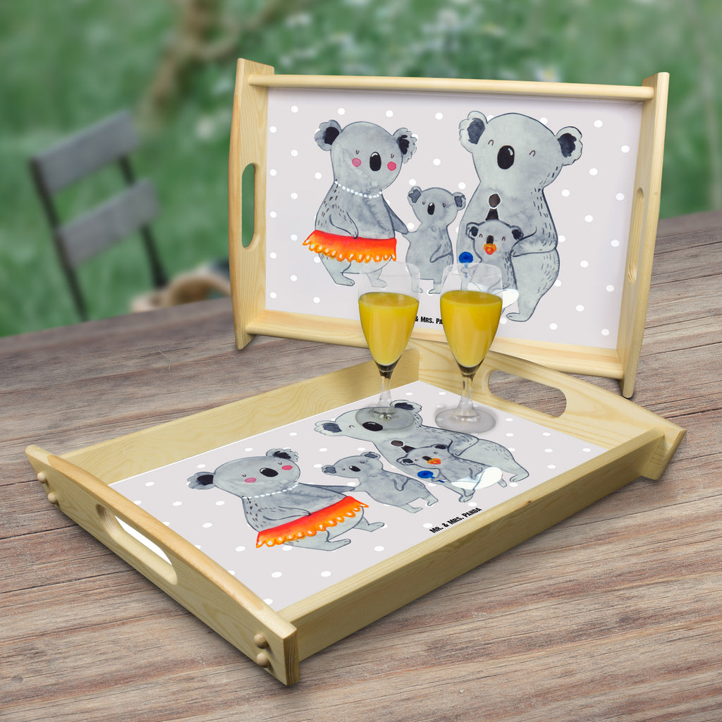 Serviertablett Koala Familie Tablett, Holztablett, Küchentablett, Dekotablett, Frühstückstablett, Familie, Vatertag, Muttertag, Bruder, Schwester, Mama, Papa, Oma, Opa, Koala, Koalas, Family, Kinder, Geschwister, Familienleben