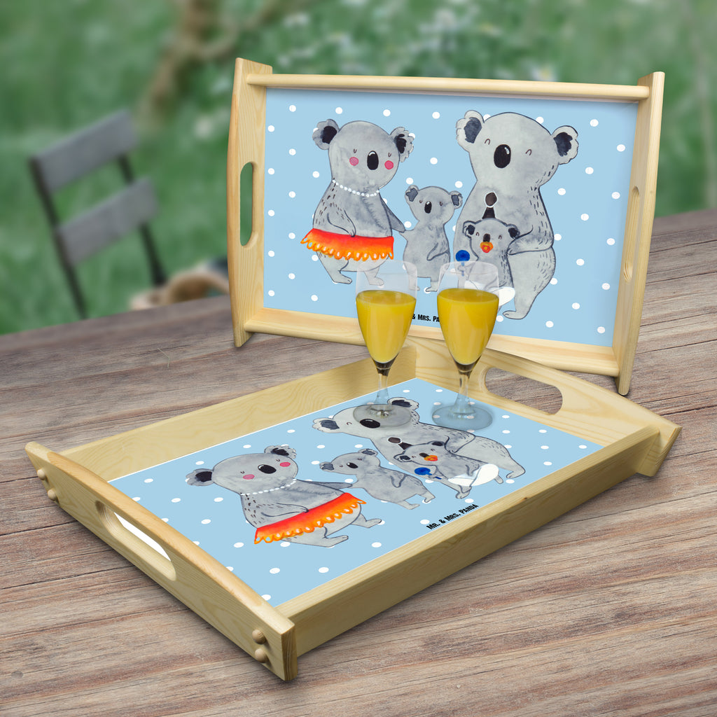 Serviertablett Koala Familie Tablett, Holztablett, Küchentablett, Dekotablett, Frühstückstablett, Familie, Vatertag, Muttertag, Bruder, Schwester, Mama, Papa, Oma, Opa, Koala, Koalas, Family, Kinder, Geschwister, Familienleben