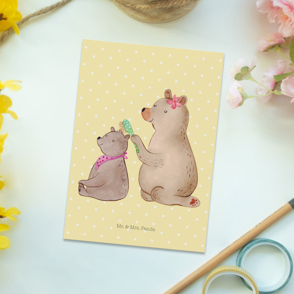 Postkarte Bär mit Kind Geschenkkarte, Grußkarte, Karte, Einladung, Ansichtskarte, Geburtstagskarte, Einladungskarte, Familie, Vatertag, Muttertag, Bruder, Schwester, Mama, Papa, Oma, Opa, Geschenk, Mutti, Mutter