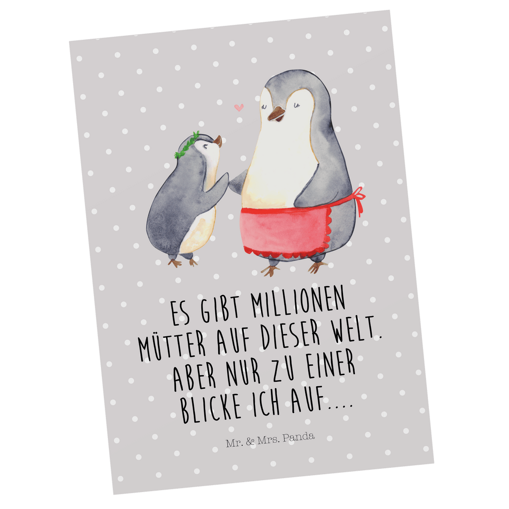 Postkarte Pinguin mit Kind Geschenkkarte, Grußkarte, Karte, Einladung, Ansichtskarte, Geburtstagskarte, Einladungskarte, Familie, Vatertag, Muttertag, Bruder, Schwester, Mama, Papa, Oma, Opa, Geschenk, Mami, Mutti, Mutter, Geburststag