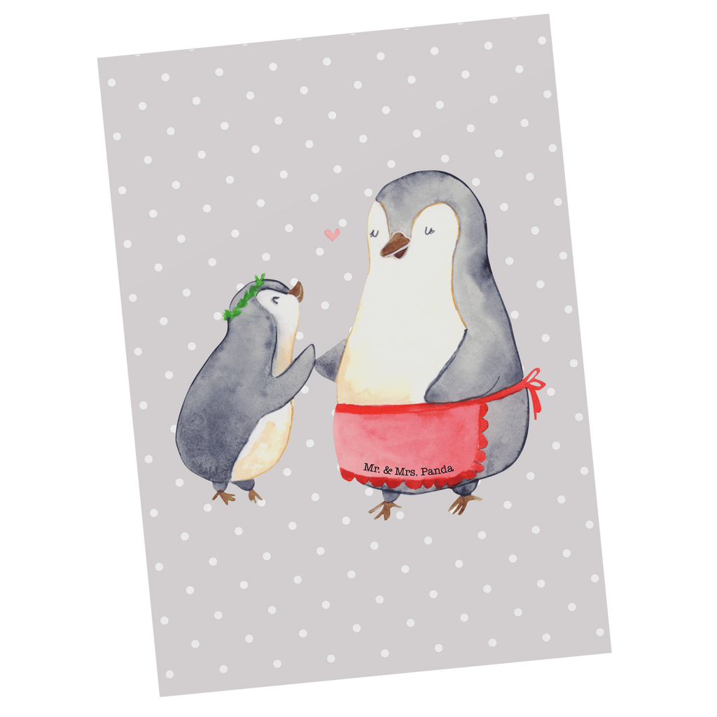 Postkarte Pinguin mit Kind Geschenkkarte, Grußkarte, Karte, Einladung, Ansichtskarte, Geburtstagskarte, Einladungskarte, Familie, Vatertag, Muttertag, Bruder, Schwester, Mama, Papa, Oma, Opa, Geschenk, Mami, Mutti, Mutter, Geburststag