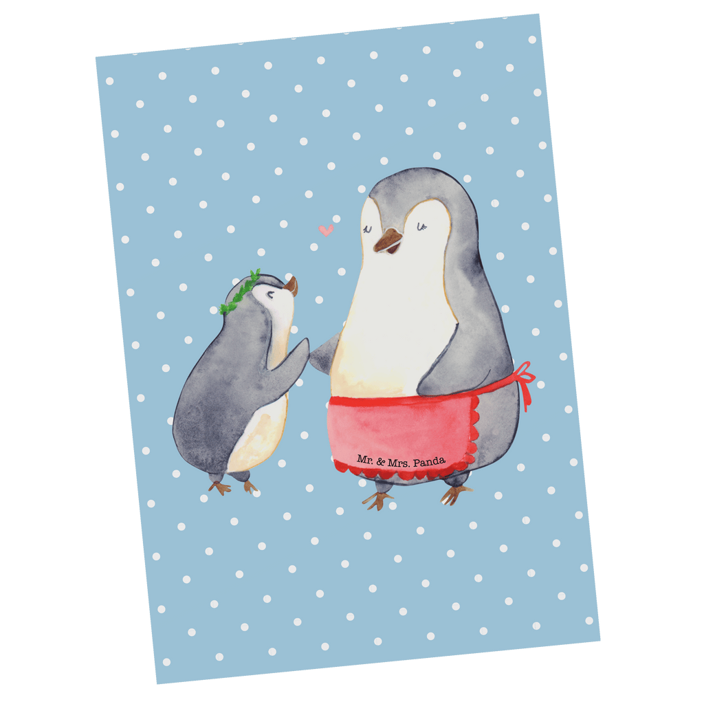 Postkarte Pinguin mit Kind Geschenkkarte, Grußkarte, Karte, Einladung, Ansichtskarte, Geburtstagskarte, Einladungskarte, Familie, Vatertag, Muttertag, Bruder, Schwester, Mama, Papa, Oma, Opa, Geschenk, Mami, Mutti, Mutter, Geburststag
