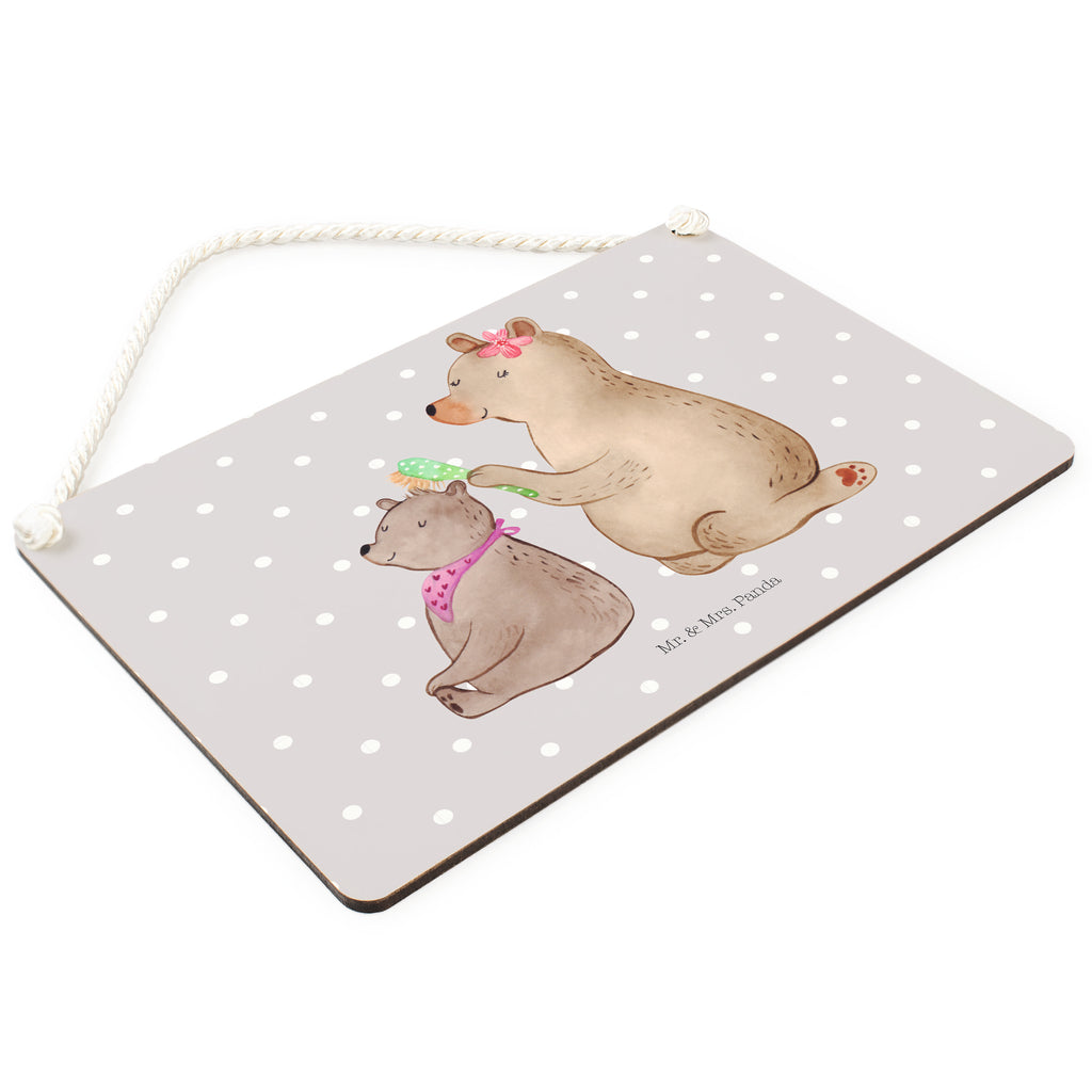 Deko Schild Bär mit Kind Dekoschild, Deko Schild, Schild, Tür Schild, Türschild, Holzschild, Wandschild, Wanddeko, Familie, Vatertag, Muttertag, Bruder, Schwester, Mama, Papa, Oma, Opa, Geschenk, Mutti, Mutter