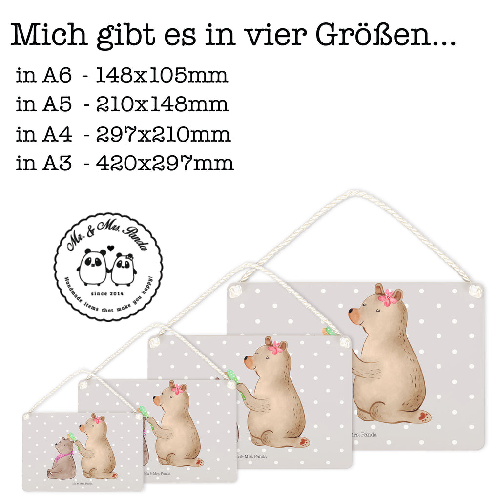 Deko Schild Bär mit Kind Dekoschild, Deko Schild, Schild, Tür Schild, Türschild, Holzschild, Wandschild, Wanddeko, Familie, Vatertag, Muttertag, Bruder, Schwester, Mama, Papa, Oma, Opa, Geschenk, Mutti, Mutter