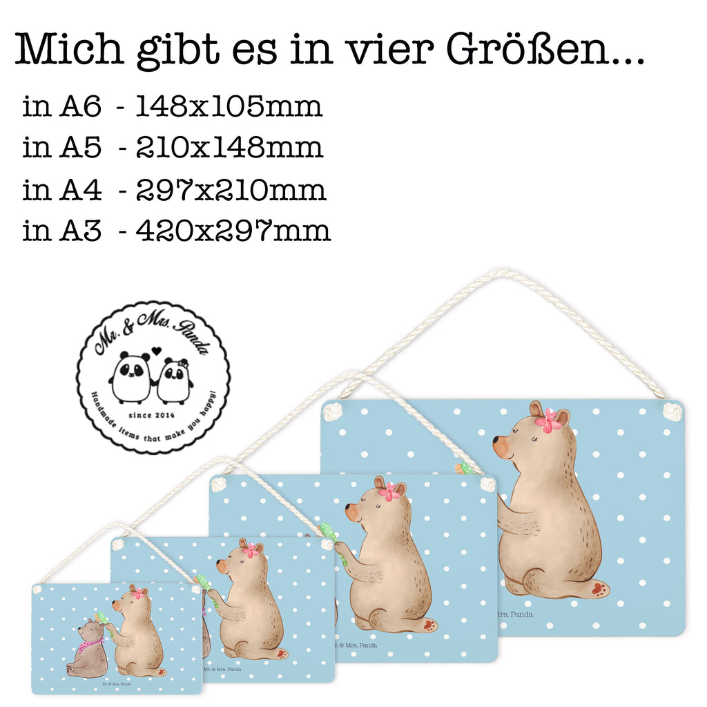 Deko Schild Bär mit Kind Dekoschild, Deko Schild, Schild, Tür Schild, Türschild, Holzschild, Wandschild, Wanddeko, Familie, Vatertag, Muttertag, Bruder, Schwester, Mama, Papa, Oma, Opa, Geschenk, Mutti, Mutter