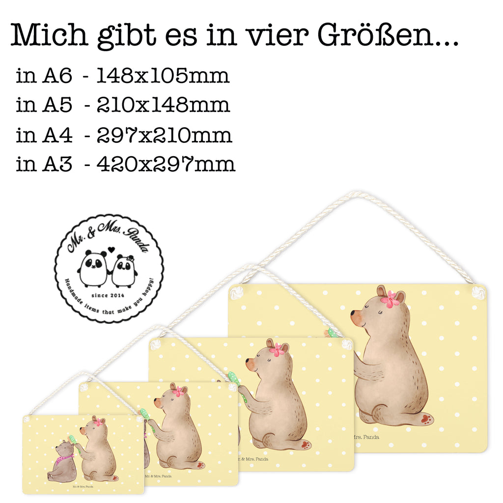 Deko Schild Bär mit Kind Dekoschild, Deko Schild, Schild, Tür Schild, Türschild, Holzschild, Wandschild, Wanddeko, Familie, Vatertag, Muttertag, Bruder, Schwester, Mama, Papa, Oma, Opa, Geschenk, Mutti, Mutter