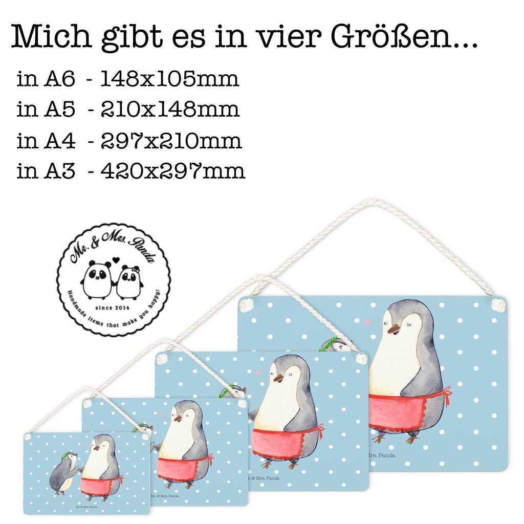 Deko Schild Pinguin mit Kind Dekoschild, Deko Schild, Schild, Tür Schild, Türschild, Holzschild, Wandschild, Wanddeko, Familie, Vatertag, Muttertag, Bruder, Schwester, Mama, Papa, Oma, Opa, Geschenk, Mami, Mutti, Mutter, Geburststag