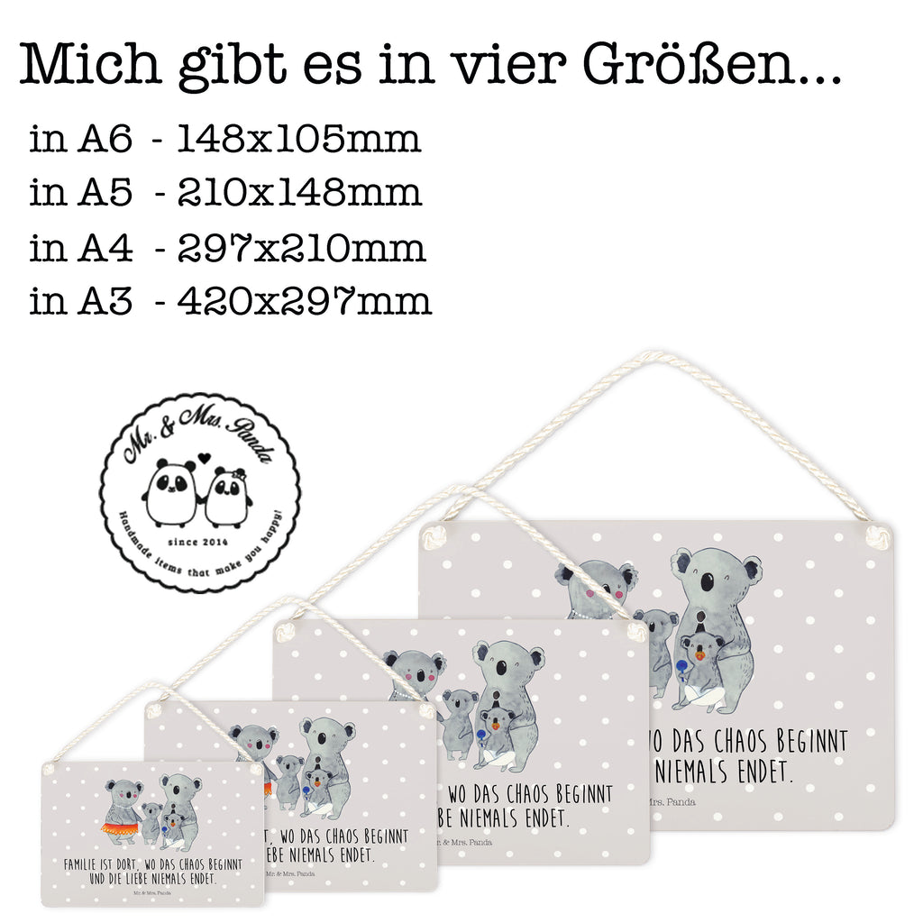 Deko Schild Koala Familie Dekoschild, Deko Schild, Schild, Tür Schild, Türschild, Holzschild, Wandschild, Wanddeko, Familie, Vatertag, Muttertag, Bruder, Schwester, Mama, Papa, Oma, Opa, Koala, Koalas, Family, Kinder, Geschwister, Familienleben