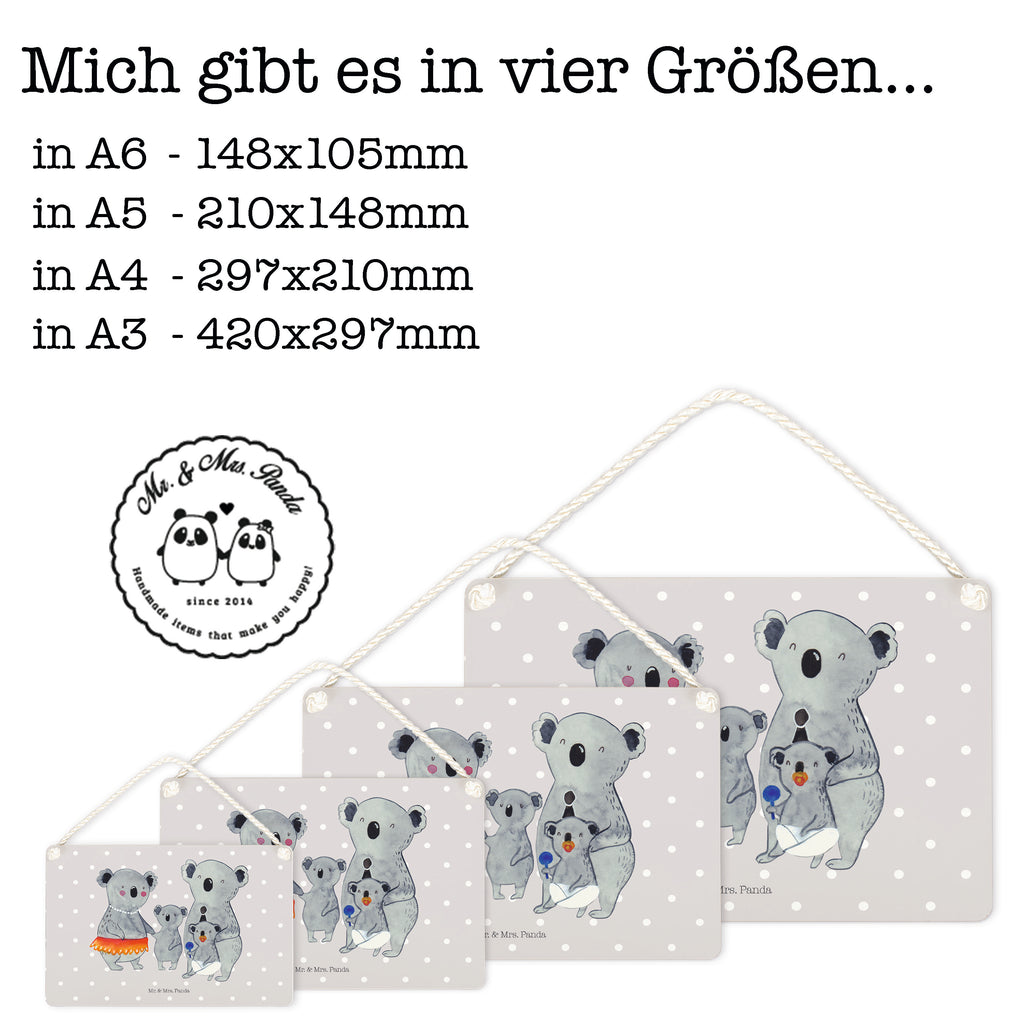 Deko Schild Koala Familie Dekoschild, Deko Schild, Schild, Tür Schild, Türschild, Holzschild, Wandschild, Wanddeko, Familie, Vatertag, Muttertag, Bruder, Schwester, Mama, Papa, Oma, Opa, Koala, Koalas, Family, Kinder, Geschwister, Familienleben