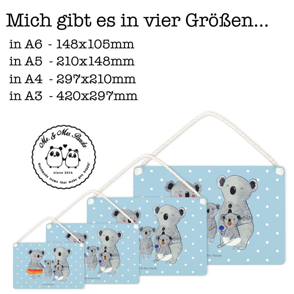 Deko Schild Koala Familie Dekoschild, Deko Schild, Schild, Tür Schild, Türschild, Holzschild, Wandschild, Wanddeko, Familie, Vatertag, Muttertag, Bruder, Schwester, Mama, Papa, Oma, Opa, Koala, Koalas, Family, Kinder, Geschwister, Familienleben