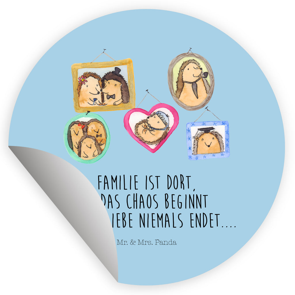 120mm Rund Aufkleber Igel Familie Sticker, Aufkleber, Etikett, Kinder, rund, Familie, Vatertag, Muttertag, Bruder, Schwester, Mama, Papa, Oma, Opa, Liebe, Igel, Bilder, Zusammenhalt, Glück