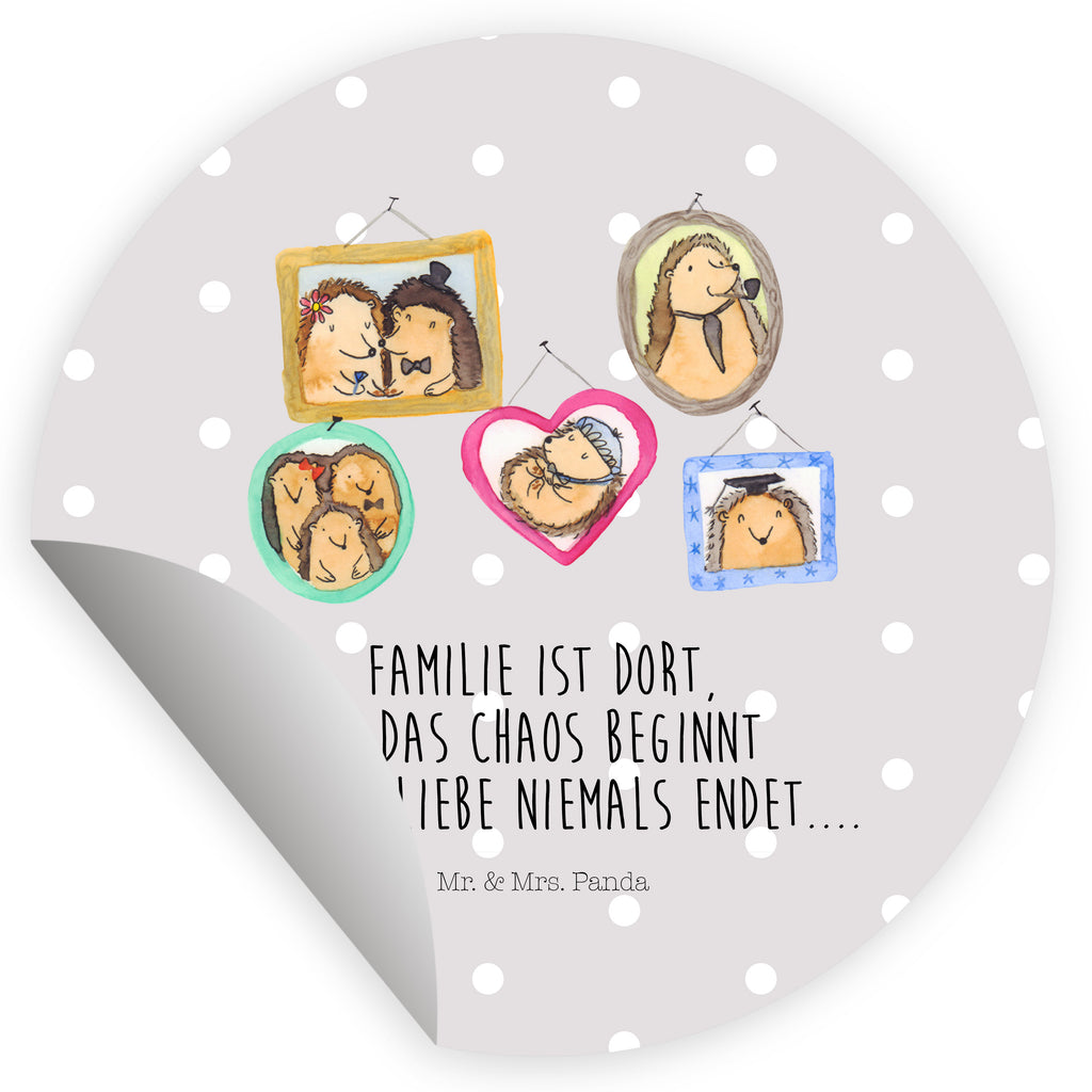 80mm Rund Aufkleber Igel Familie Sticker, Aufkleber, Etikett, Familie, Vatertag, Muttertag, Bruder, Schwester, Mama, Papa, Oma, Opa, Liebe, Igel, Bilder, Zusammenhalt, Glück