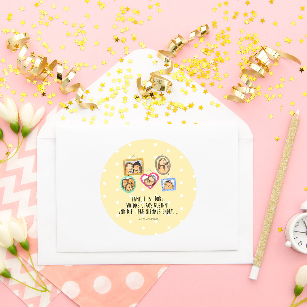 80mm Rund Aufkleber Igel Familie Sticker, Aufkleber, Etikett, Familie, Vatertag, Muttertag, Bruder, Schwester, Mama, Papa, Oma, Opa, Liebe, Igel, Bilder, Zusammenhalt, Glück