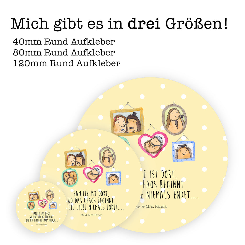 80mm Rund Aufkleber Igel Familie Sticker, Aufkleber, Etikett, Familie, Vatertag, Muttertag, Bruder, Schwester, Mama, Papa, Oma, Opa, Liebe, Igel, Bilder, Zusammenhalt, Glück