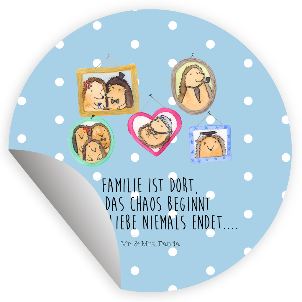 80mm Rund Aufkleber Igel Familie Sticker, Aufkleber, Etikett, Familie, Vatertag, Muttertag, Bruder, Schwester, Mama, Papa, Oma, Opa, Liebe, Igel, Bilder, Zusammenhalt, Glück