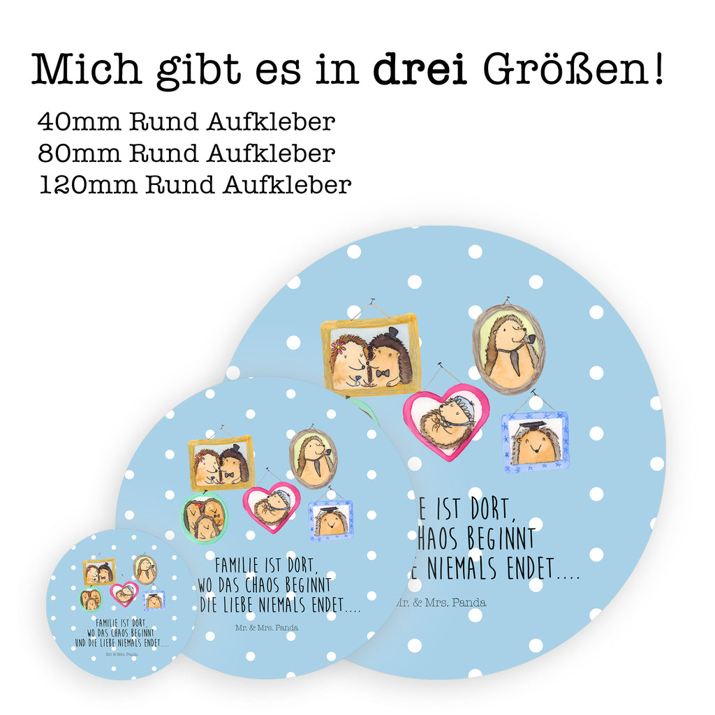 80mm Rund Aufkleber Igel Familie Sticker, Aufkleber, Etikett, Familie, Vatertag, Muttertag, Bruder, Schwester, Mama, Papa, Oma, Opa, Liebe, Igel, Bilder, Zusammenhalt, Glück