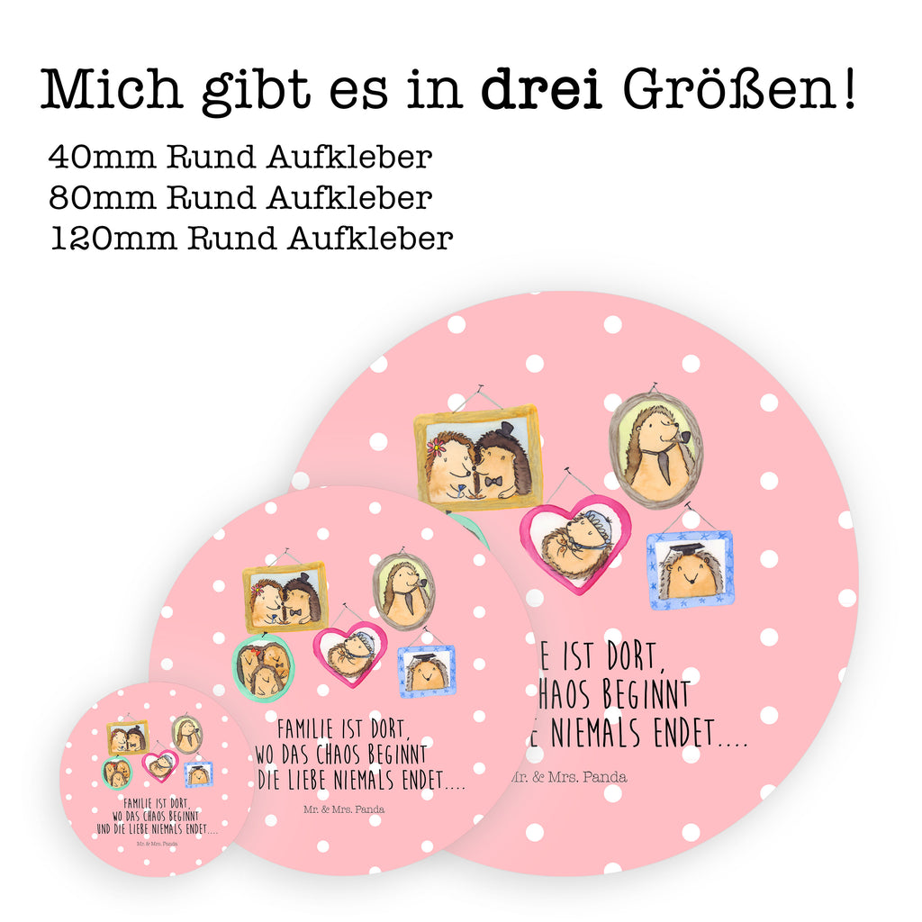 80mm Rund Aufkleber Igel Familie Sticker, Aufkleber, Etikett, Familie, Vatertag, Muttertag, Bruder, Schwester, Mama, Papa, Oma, Opa, Liebe, Igel, Bilder, Zusammenhalt, Glück