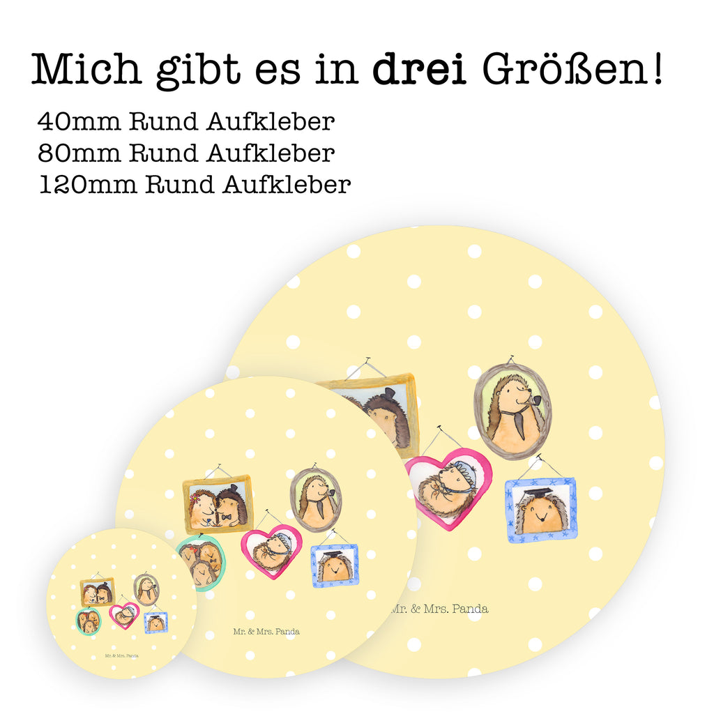 80mm Rund Aufkleber Igel Familie Sticker, Aufkleber, Etikett, Familie, Vatertag, Muttertag, Bruder, Schwester, Mama, Papa, Oma, Opa, Liebe, Igel, Bilder, Zusammenhalt, Glück