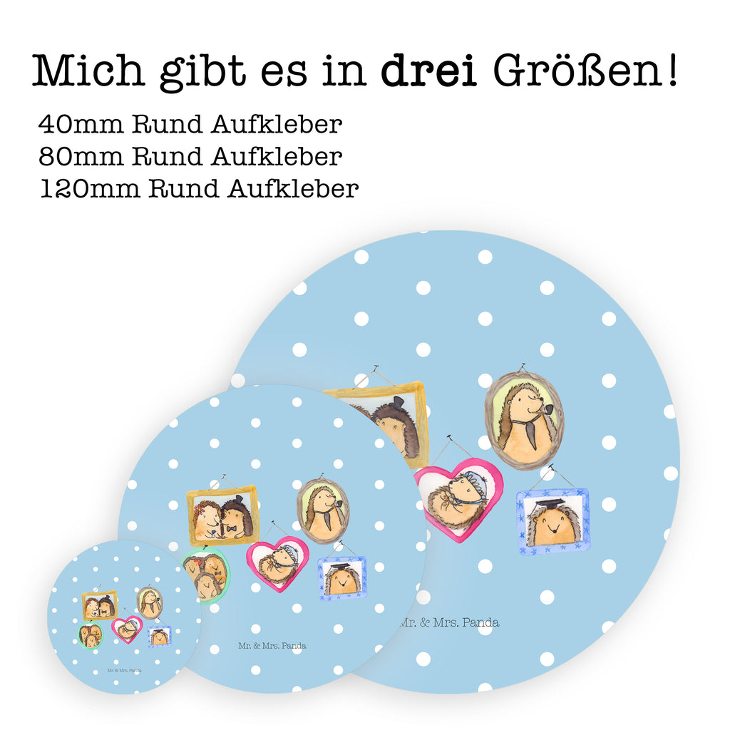 80mm Rund Aufkleber Igel Familie Sticker, Aufkleber, Etikett, Familie, Vatertag, Muttertag, Bruder, Schwester, Mama, Papa, Oma, Opa, Liebe, Igel, Bilder, Zusammenhalt, Glück