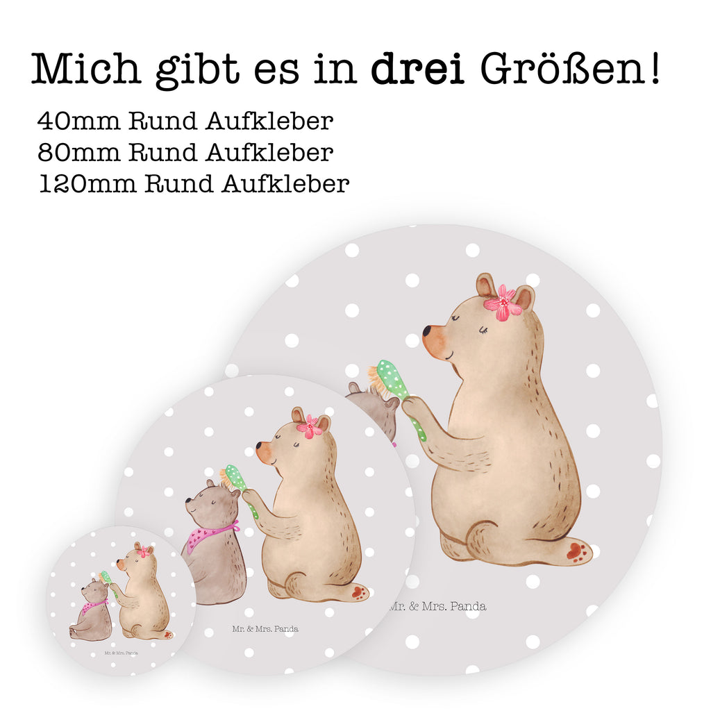 40mm Rund Aufkleber Bär mit Kind Sticker, Aufkleber, Etikett, Familie, Vatertag, Muttertag, Bruder, Schwester, Mama, Papa, Oma, Opa, Geschenk, Mutti, Mutter