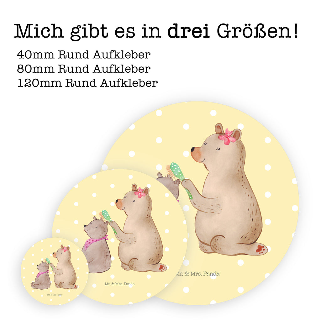 40mm Rund Aufkleber Bär mit Kind Sticker, Aufkleber, Etikett, Familie, Vatertag, Muttertag, Bruder, Schwester, Mama, Papa, Oma, Opa, Geschenk, Mutti, Mutter