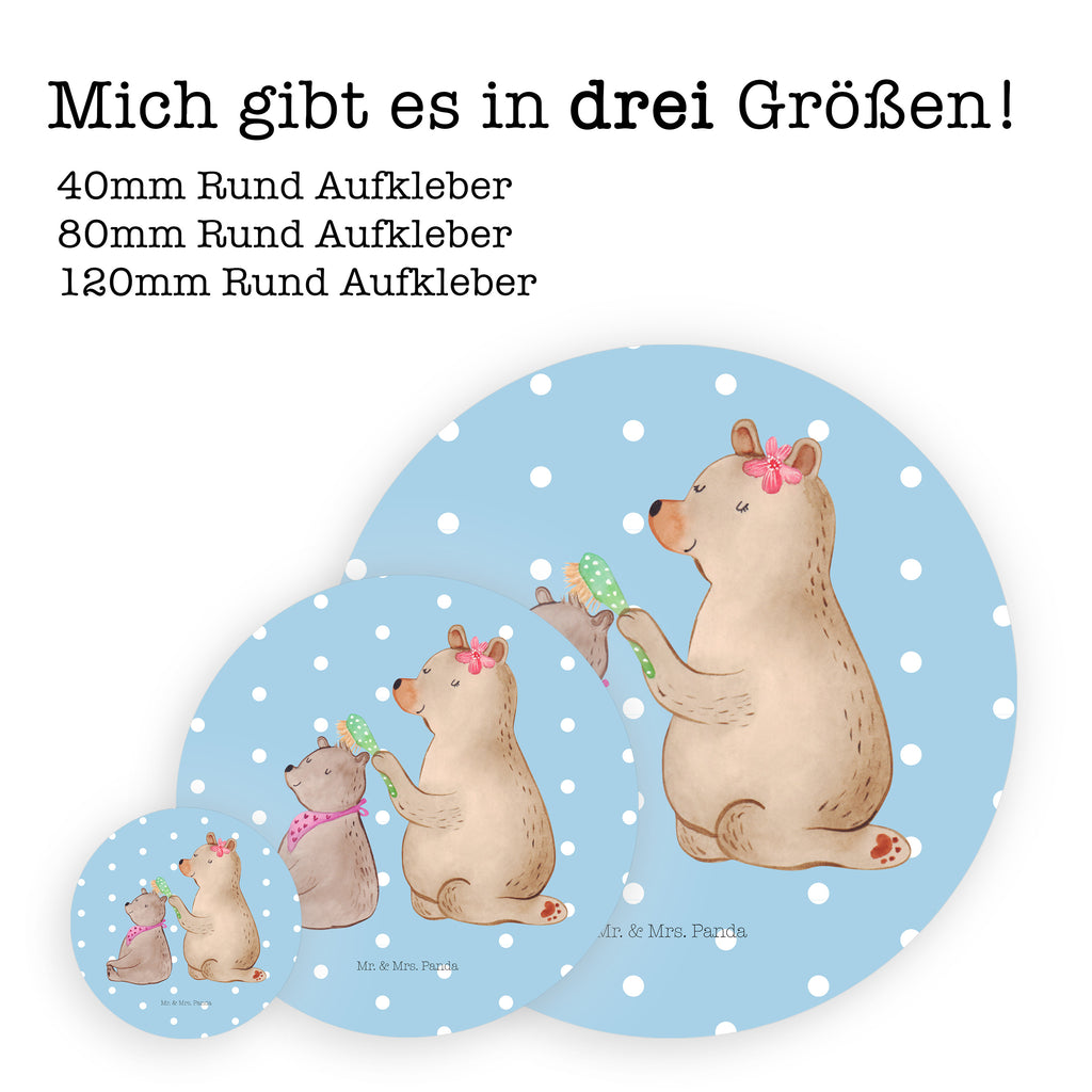 40mm Rund Aufkleber Bär mit Kind Sticker, Aufkleber, Etikett, Familie, Vatertag, Muttertag, Bruder, Schwester, Mama, Papa, Oma, Opa, Geschenk, Mutti, Mutter
