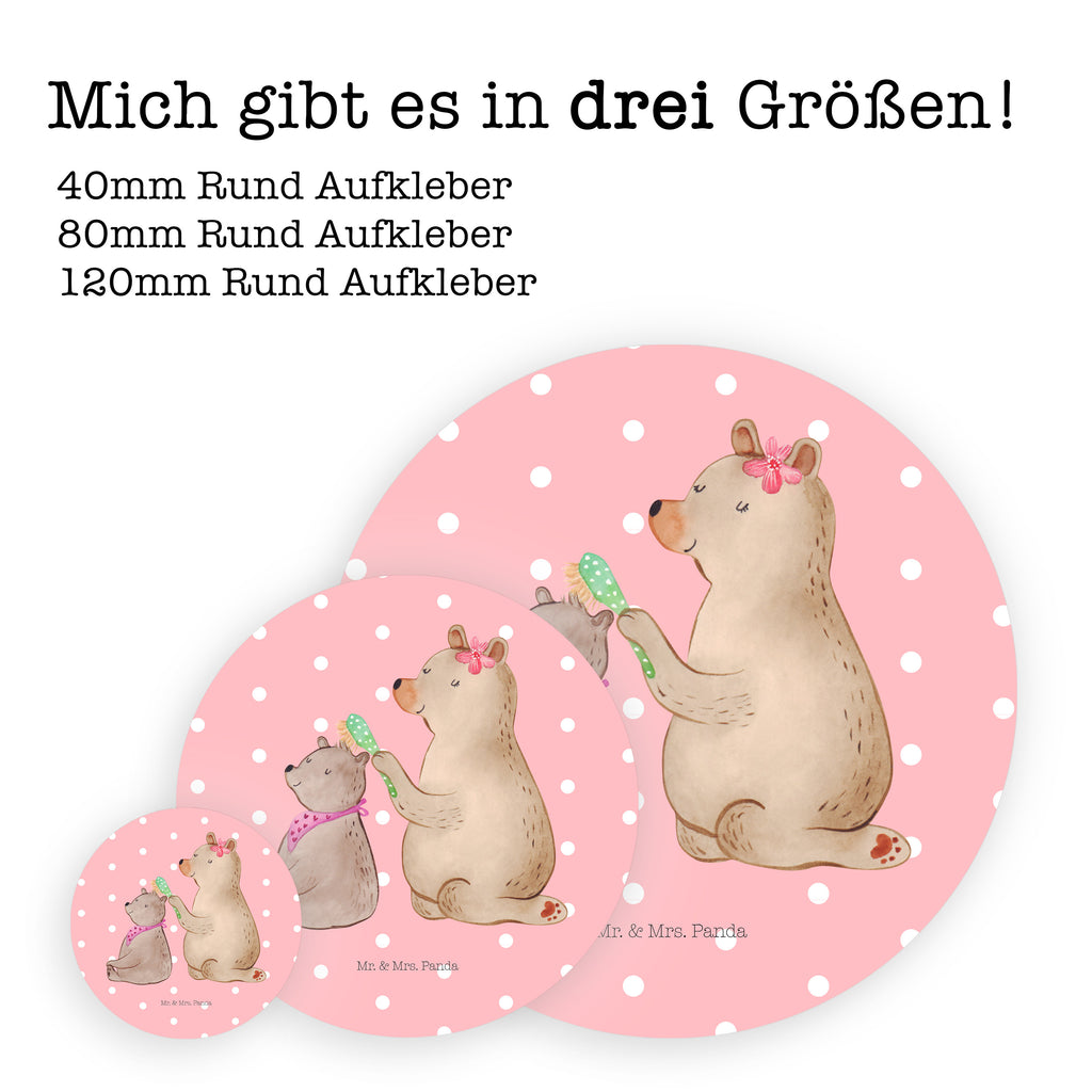 40mm Rund Aufkleber Bär mit Kind Sticker, Aufkleber, Etikett, Familie, Vatertag, Muttertag, Bruder, Schwester, Mama, Papa, Oma, Opa, Geschenk, Mutti, Mutter