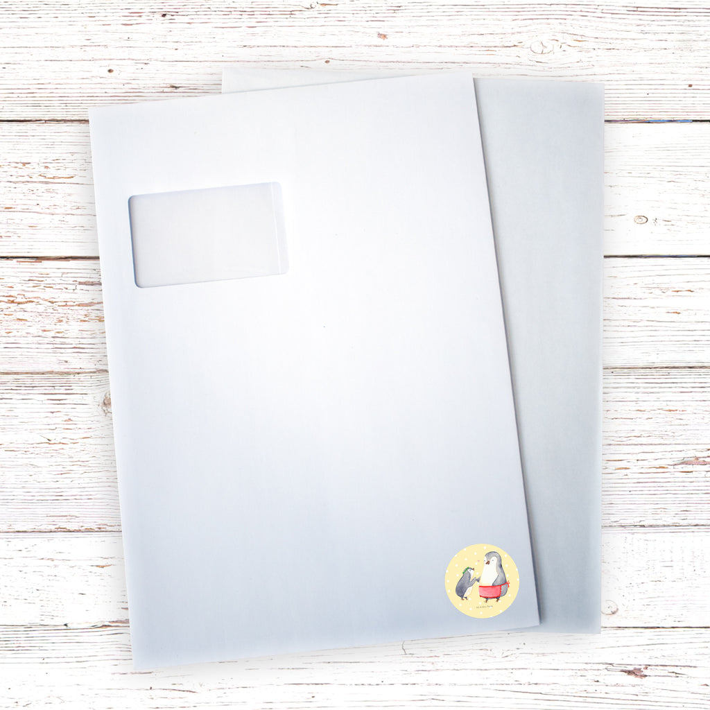 40mm Rund Aufkleber Pinguin mit Kind Sticker, Aufkleber, Etikett, Familie, Vatertag, Muttertag, Bruder, Schwester, Mama, Papa, Oma, Opa, Geschenk, Mami, Mutti, Mutter, Geburststag