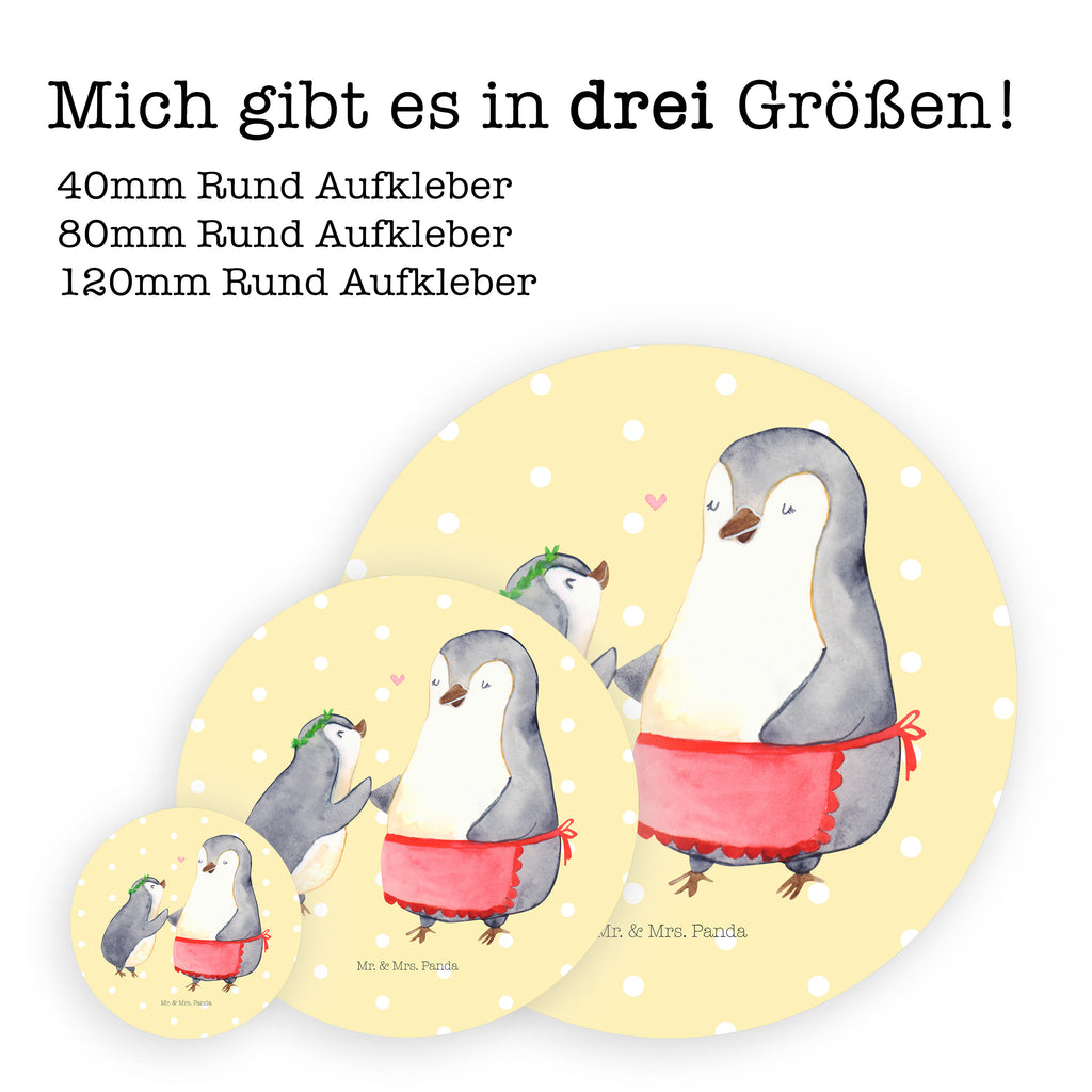 40mm Rund Aufkleber Pinguin mit Kind Sticker, Aufkleber, Etikett, Familie, Vatertag, Muttertag, Bruder, Schwester, Mama, Papa, Oma, Opa, Geschenk, Mami, Mutti, Mutter, Geburststag