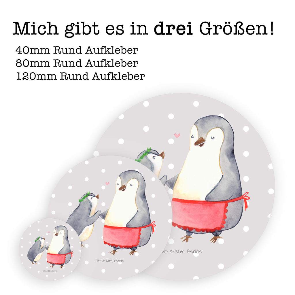 40mm Rund Aufkleber Pinguin mit Kind Sticker, Aufkleber, Etikett, Familie, Vatertag, Muttertag, Bruder, Schwester, Mama, Papa, Oma, Opa, Geschenk, Mami, Mutti, Mutter, Geburststag