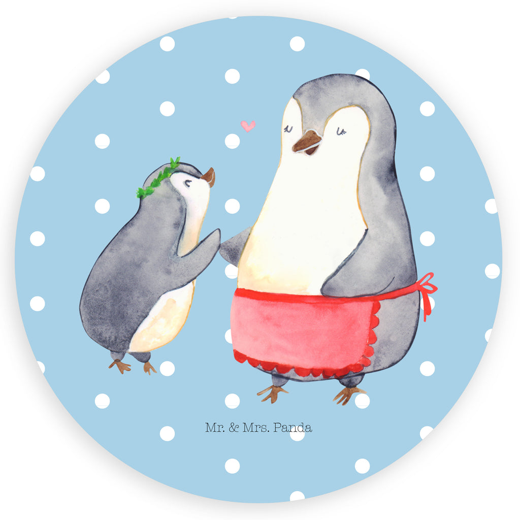 40mm Rund Aufkleber Pinguin mit Kind Sticker, Aufkleber, Etikett, Familie, Vatertag, Muttertag, Bruder, Schwester, Mama, Papa, Oma, Opa, Geschenk, Mami, Mutti, Mutter, Geburststag