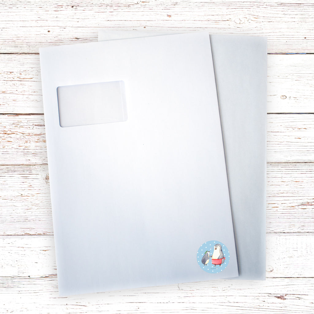 40mm Rund Aufkleber Pinguin mit Kind Sticker, Aufkleber, Etikett, Familie, Vatertag, Muttertag, Bruder, Schwester, Mama, Papa, Oma, Opa, Geschenk, Mami, Mutti, Mutter, Geburststag