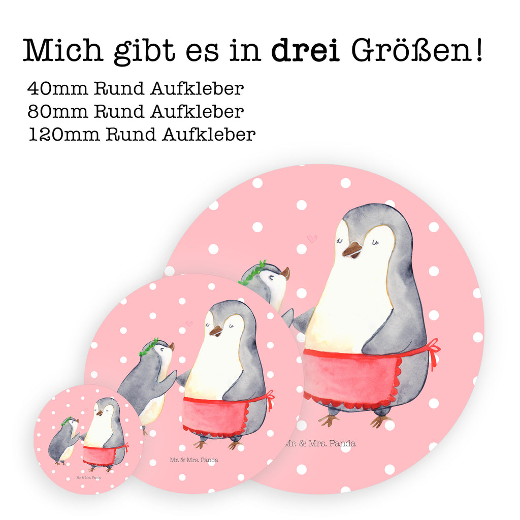 40mm Rund Aufkleber Pinguin mit Kind Sticker, Aufkleber, Etikett, Familie, Vatertag, Muttertag, Bruder, Schwester, Mama, Papa, Oma, Opa, Geschenk, Mami, Mutti, Mutter, Geburststag