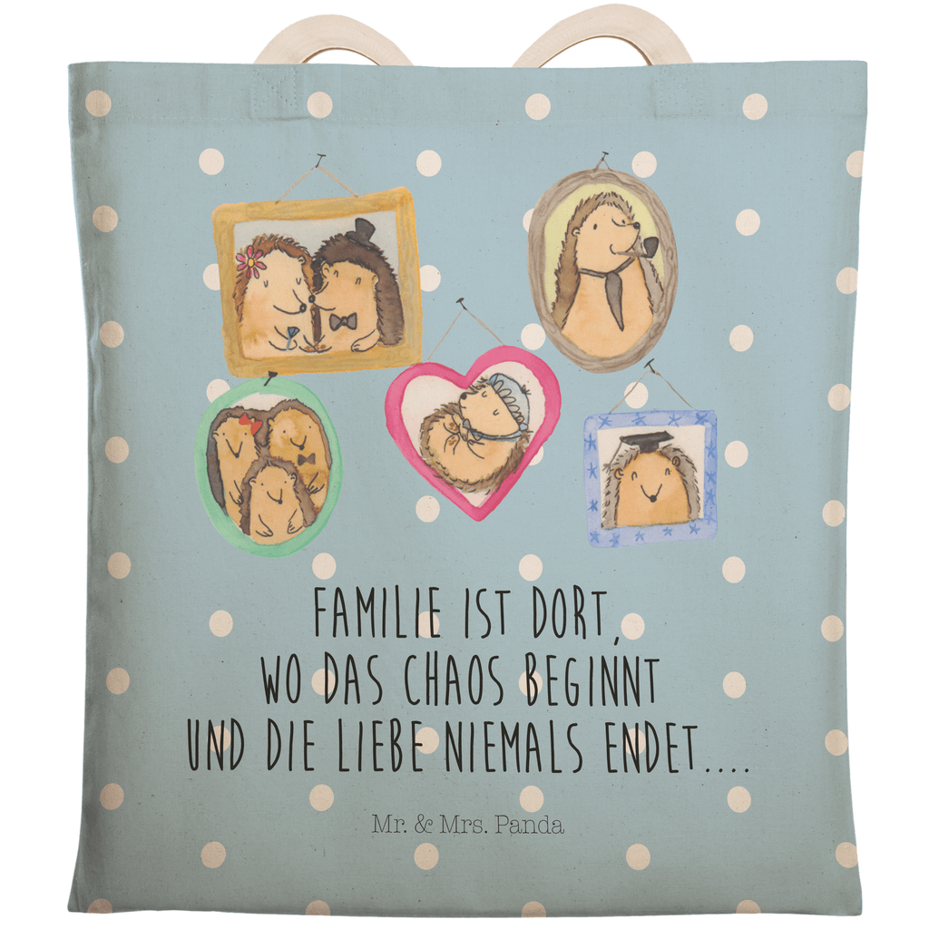 Einkaufstasche Igel Familie Tragetasche, Tasche, Beutel, Stofftasche, Baumwolltasche, Umhängetasche, Shopper, Familie, Vatertag, Muttertag, Bruder, Schwester, Mama, Papa, Oma, Opa, Liebe, Igel, Bilder, Zusammenhalt, Glück