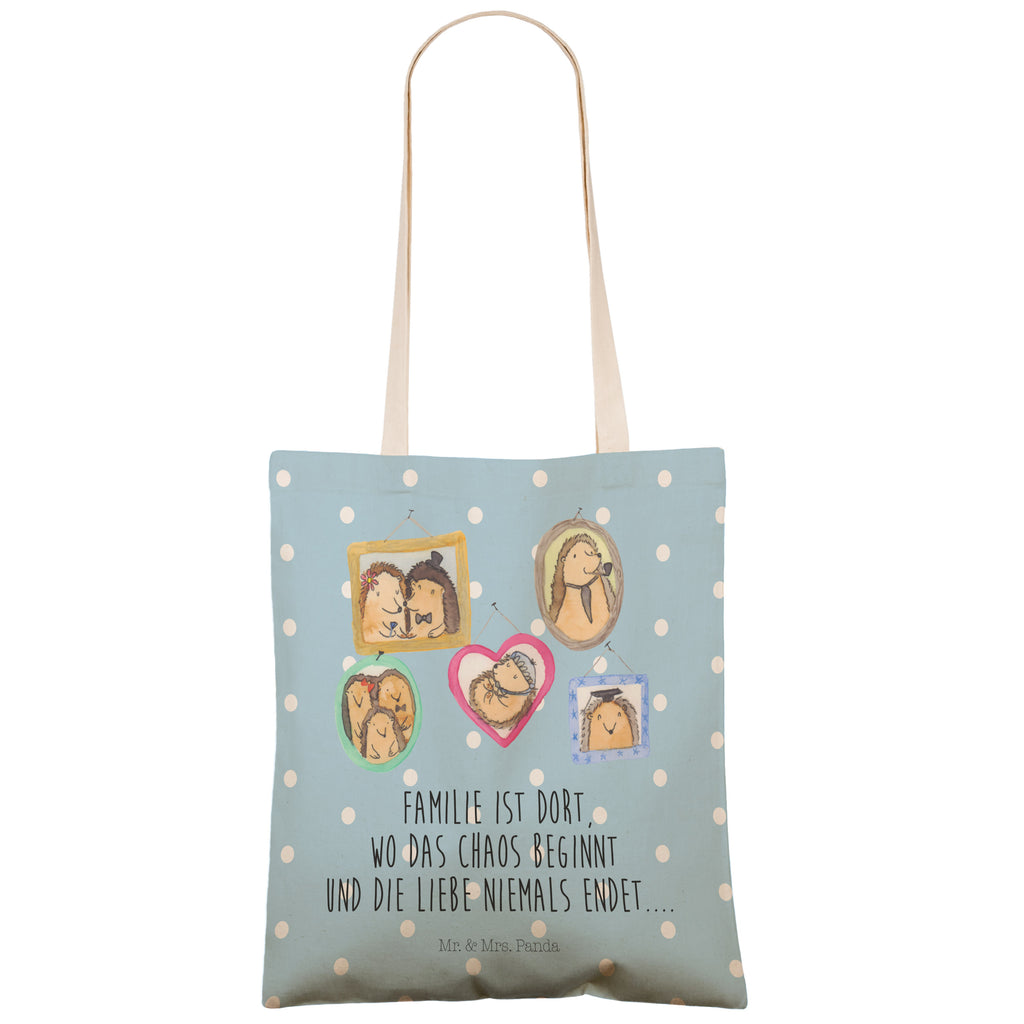 Einkaufstasche Igel Familie Tragetasche, Tasche, Beutel, Stofftasche, Baumwolltasche, Umhängetasche, Shopper, Familie, Vatertag, Muttertag, Bruder, Schwester, Mama, Papa, Oma, Opa, Liebe, Igel, Bilder, Zusammenhalt, Glück