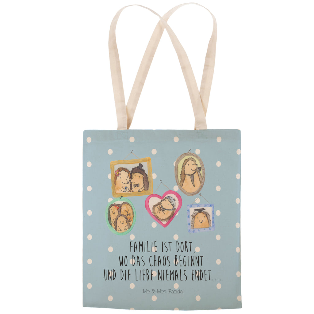 Einkaufstasche Igel Familie Tragetasche, Tasche, Beutel, Stofftasche, Baumwolltasche, Umhängetasche, Shopper, Familie, Vatertag, Muttertag, Bruder, Schwester, Mama, Papa, Oma, Opa, Liebe, Igel, Bilder, Zusammenhalt, Glück
