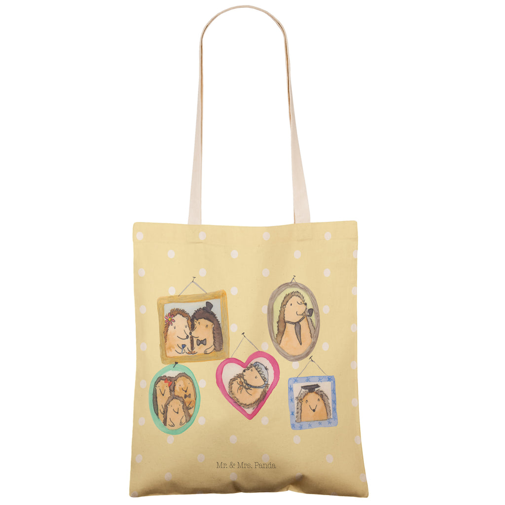 Einkaufstasche Igel Familie Tragetasche, Tasche, Beutel, Stofftasche, Baumwolltasche, Umhängetasche, Shopper, Familie, Vatertag, Muttertag, Bruder, Schwester, Mama, Papa, Oma, Opa, Liebe, Igel, Bilder, Zusammenhalt, Glück