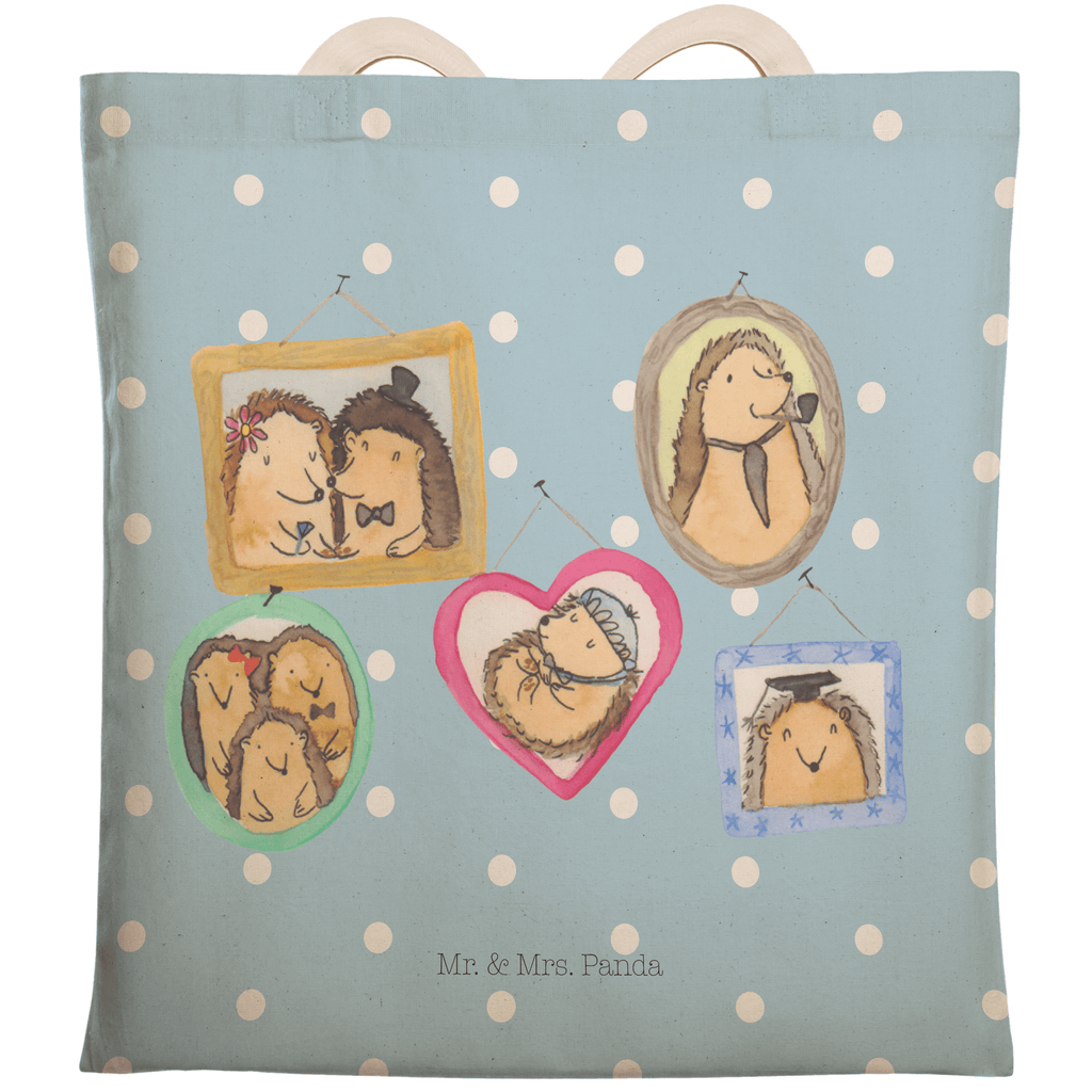 Einkaufstasche Igel Familie Tragetasche, Tasche, Beutel, Stofftasche, Baumwolltasche, Umhängetasche, Shopper, Familie, Vatertag, Muttertag, Bruder, Schwester, Mama, Papa, Oma, Opa, Liebe, Igel, Bilder, Zusammenhalt, Glück