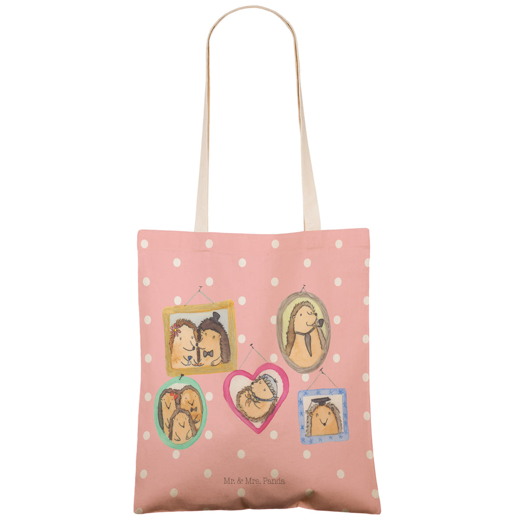 Einkaufstasche Igel Familie Tragetasche, Tasche, Beutel, Stofftasche, Baumwolltasche, Umhängetasche, Shopper, Familie, Vatertag, Muttertag, Bruder, Schwester, Mama, Papa, Oma, Opa, Liebe, Igel, Bilder, Zusammenhalt, Glück
