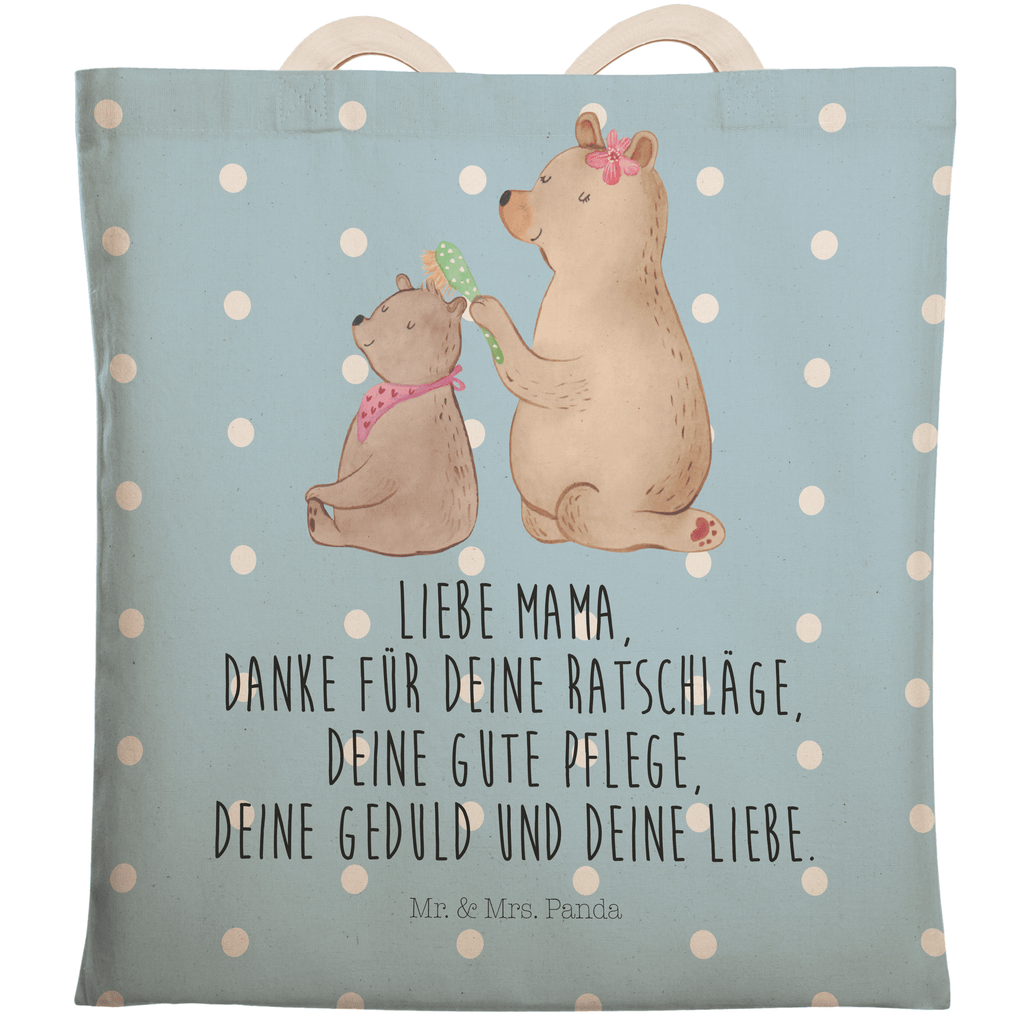 Einkaufstasche Bär mit Kind Tragetasche, Tasche, Beutel, Stofftasche, Baumwolltasche, Umhängetasche, Shopper, Familie, Vatertag, Muttertag, Bruder, Schwester, Mama, Papa, Oma, Opa, Geschenk, Mutti, Mutter
