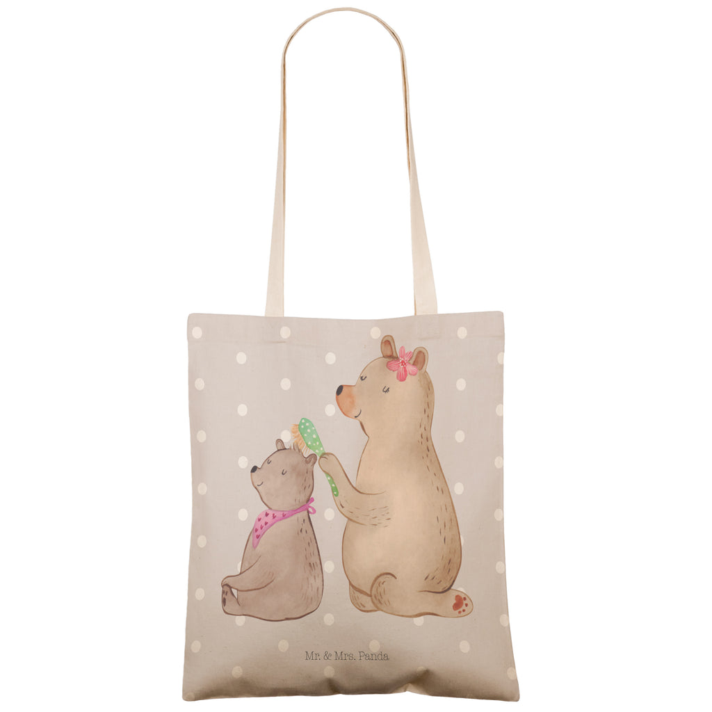 Einkaufstasche Bär mit Kind Tragetasche, Tasche, Beutel, Stofftasche, Baumwolltasche, Umhängetasche, Shopper, Familie, Vatertag, Muttertag, Bruder, Schwester, Mama, Papa, Oma, Opa, Geschenk, Mutti, Mutter