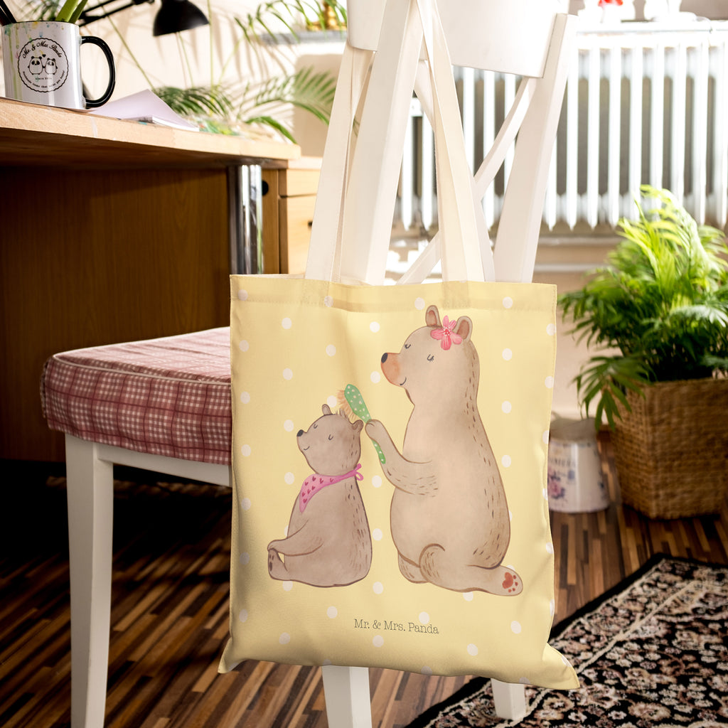 Einkaufstasche Bär mit Kind Tragetasche, Tasche, Beutel, Stofftasche, Baumwolltasche, Umhängetasche, Shopper, Familie, Vatertag, Muttertag, Bruder, Schwester, Mama, Papa, Oma, Opa, Geschenk, Mutti, Mutter