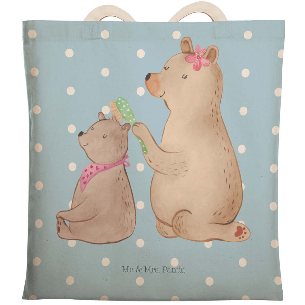 Einkaufstasche Bär mit Kind Tragetasche, Tasche, Beutel, Stofftasche, Baumwolltasche, Umhängetasche, Shopper, Familie, Vatertag, Muttertag, Bruder, Schwester, Mama, Papa, Oma, Opa, Geschenk, Mutti, Mutter
