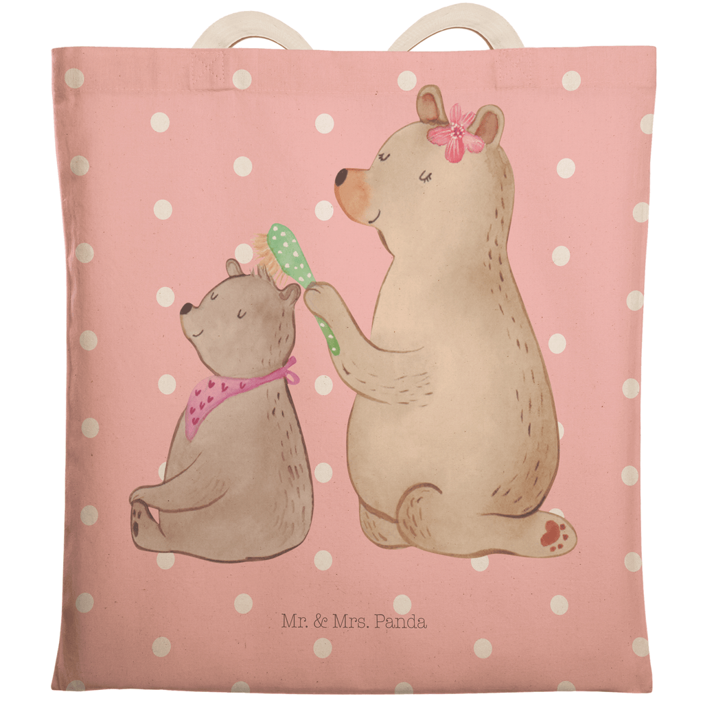 Einkaufstasche Bär mit Kind Tragetasche, Tasche, Beutel, Stofftasche, Baumwolltasche, Umhängetasche, Shopper, Familie, Vatertag, Muttertag, Bruder, Schwester, Mama, Papa, Oma, Opa, Geschenk, Mutti, Mutter
