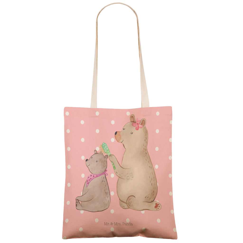 Einkaufstasche Bär mit Kind Tragetasche, Tasche, Beutel, Stofftasche, Baumwolltasche, Umhängetasche, Shopper, Familie, Vatertag, Muttertag, Bruder, Schwester, Mama, Papa, Oma, Opa, Geschenk, Mutti, Mutter