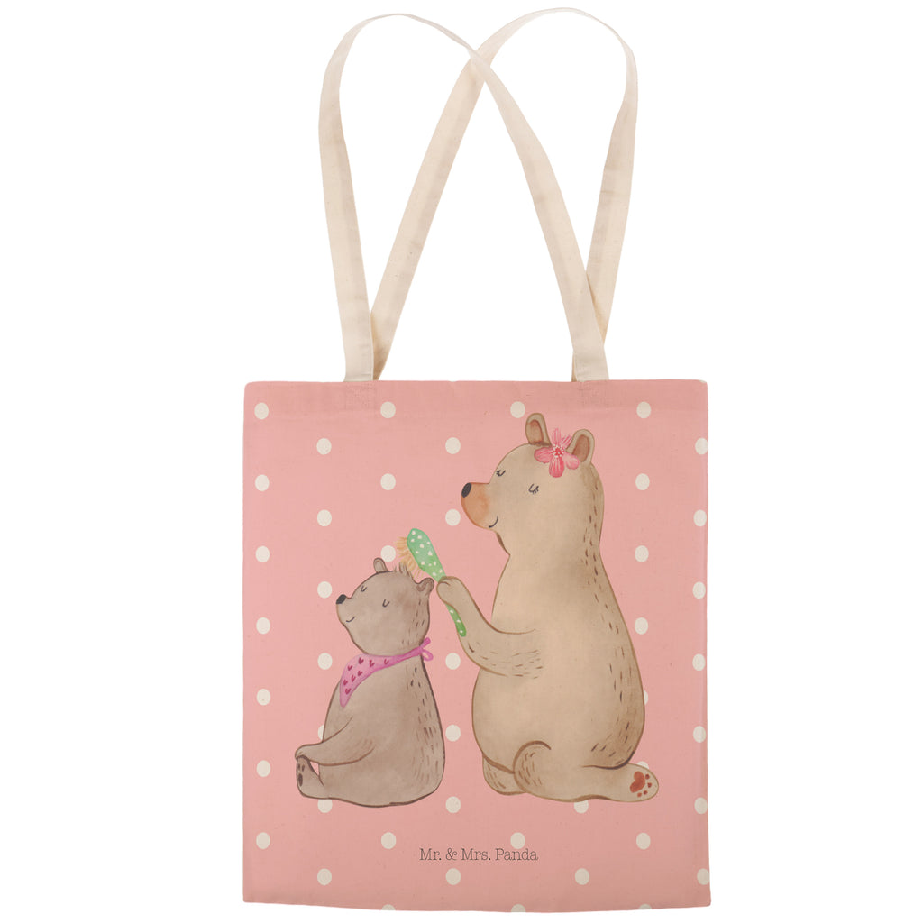 Einkaufstasche Bär mit Kind Tragetasche, Tasche, Beutel, Stofftasche, Baumwolltasche, Umhängetasche, Shopper, Familie, Vatertag, Muttertag, Bruder, Schwester, Mama, Papa, Oma, Opa, Geschenk, Mutti, Mutter