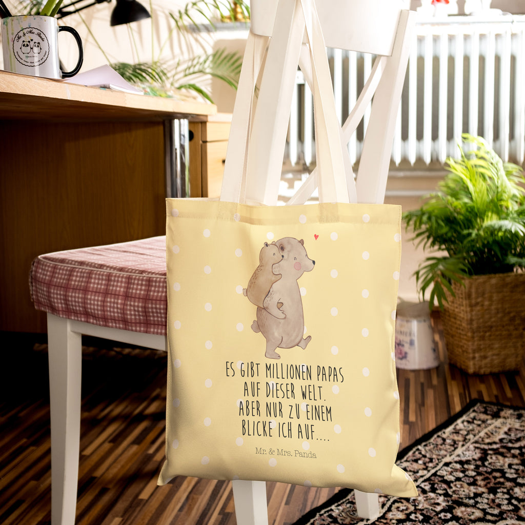 Einkaufstasche Papa Bär Tragetasche, Tasche, Beutel, Stofftasche, Baumwolltasche, Umhängetasche, Shopper, Familie, Vatertag, Muttertag, Bruder, Schwester, Mama, Papa, Oma, Opa, Geschenk, Vater, Papi, Vati, Onkel, Geburtstag