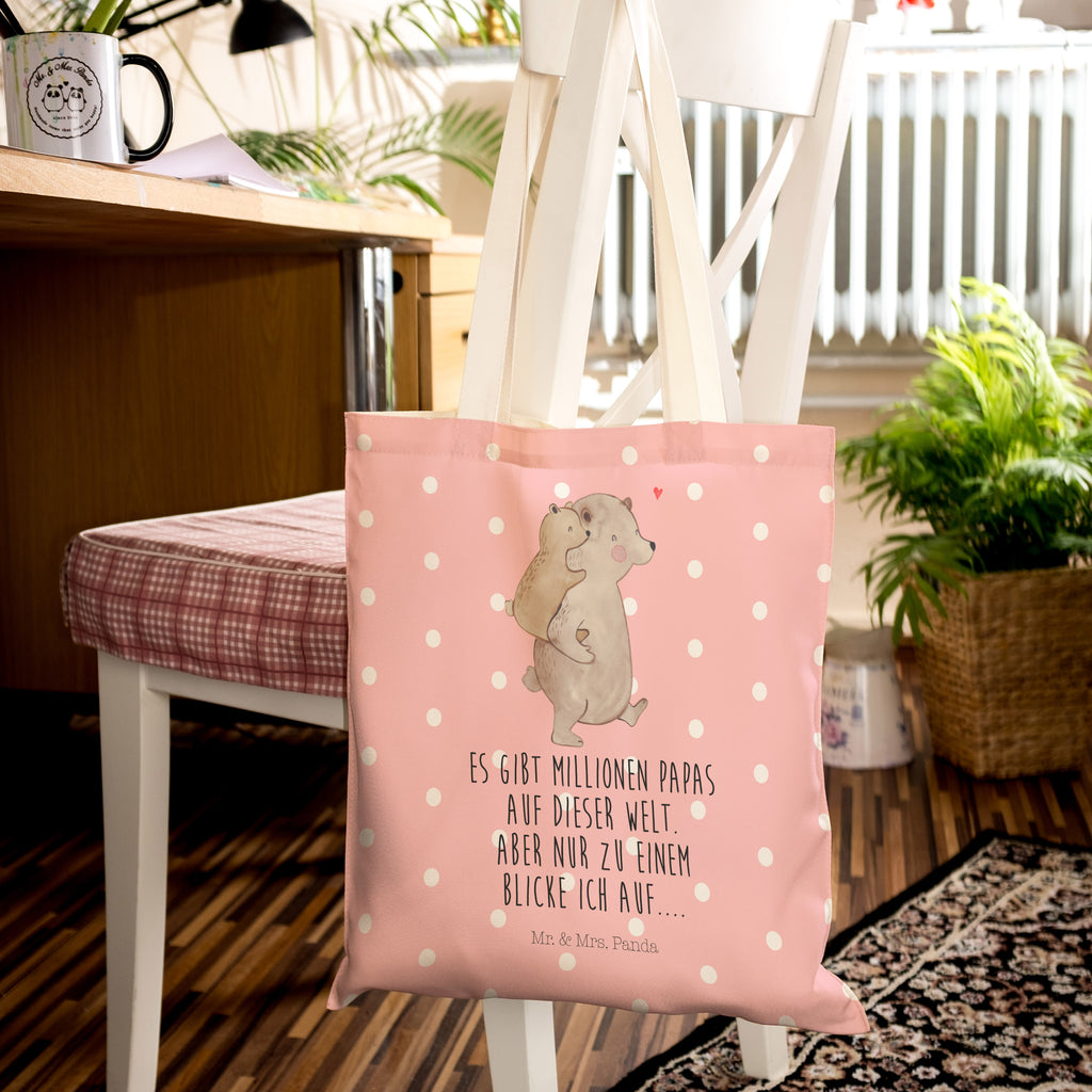 Einkaufstasche Papa Bär Tragetasche, Tasche, Beutel, Stofftasche, Baumwolltasche, Umhängetasche, Shopper, Familie, Vatertag, Muttertag, Bruder, Schwester, Mama, Papa, Oma, Opa, Geschenk, Vater, Papi, Vati, Onkel, Geburtstag