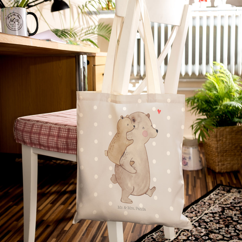 Einkaufstasche Papa Bär Tragetasche, Tasche, Beutel, Stofftasche, Baumwolltasche, Umhängetasche, Shopper, Familie, Vatertag, Muttertag, Bruder, Schwester, Mama, Papa, Oma, Opa, Geschenk, Vater, Papi, Vati, Onkel, Geburtstag