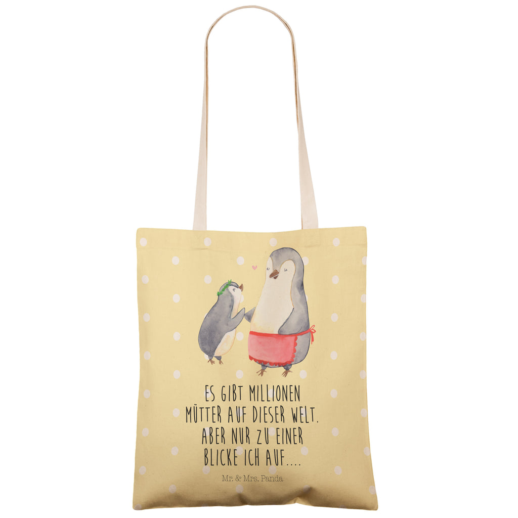 Einkaufstasche Pinguin mit Kind Tragetasche, Tasche, Beutel, Stofftasche, Baumwolltasche, Umhängetasche, Shopper, Familie, Vatertag, Muttertag, Bruder, Schwester, Mama, Papa, Oma, Opa, Geschenk, Mami, Mutti, Mutter, Geburststag